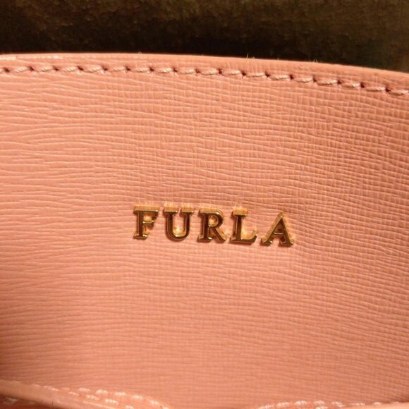 Auth FURLA Stacy - Pink Leather Handbag - Picture 6 of 10